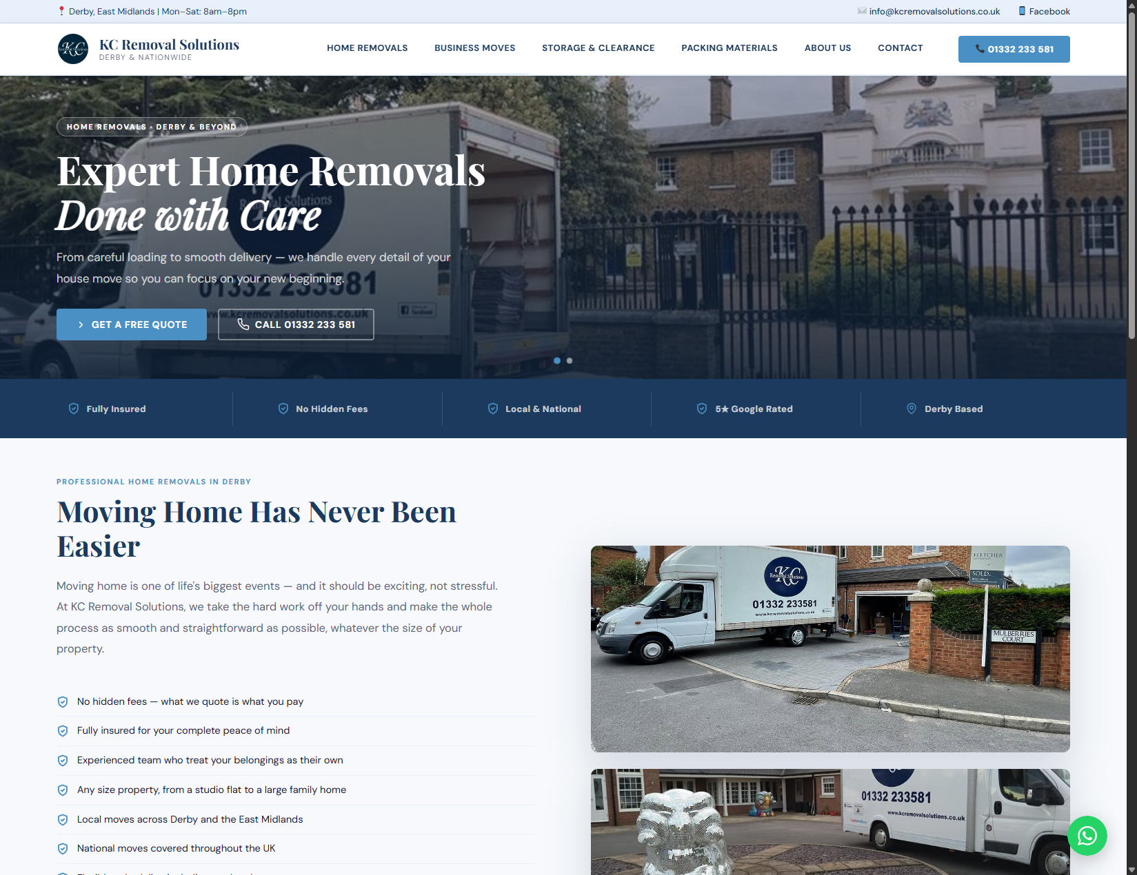 KC Removal Solutions homepage